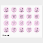 dingen in Bleek roze ronde sticker (Vel)