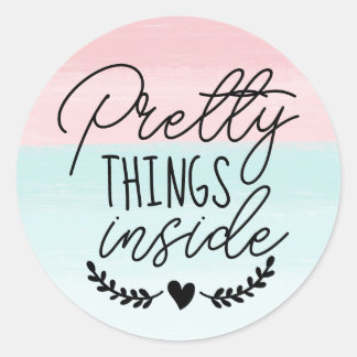 dingen in pasta Blush roze turquoise Ronde Sticker