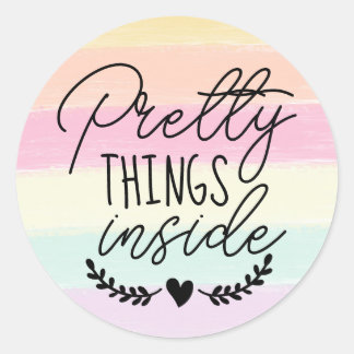 dingen in pasteelregenboogkleuren ronde sticker