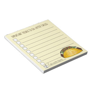 Dingen na de Mexicaanse voedselchecklist Tacos Notitieblok