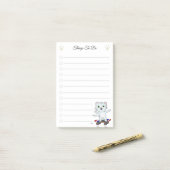 Dingen om te doen & Mooie Skaterkat Post-it® Notes (Op bureau)