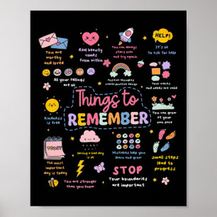 Dingen om te onthouden Mentale Gezondheidsbewustzi Poster