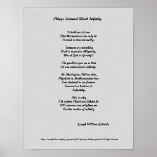 Dingen over oneindigheid geleerd poster