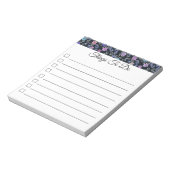 "Dingen te doen" Checklist Floral Button Notitiebl Notitieblok (Gedraaid)