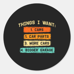 Dingen willen auto-onderdelen grappige auto man mo ronde sticker