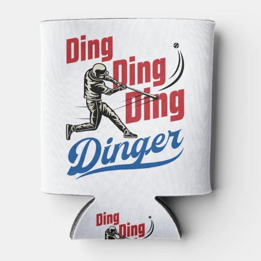 Dinger Baseball Home Run Player Fan Game Blikjeskoeler (Voorkant)