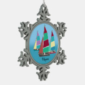  dinghies tin sneeuwvlok ornament (Links)