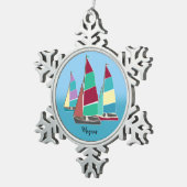  dinghies tin sneeuwvlok ornament (Rechts)