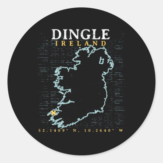 Dingle Ierland Ronde Sticker (Voorkant)