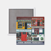 Dingle Pubs Collage, Ierse magneet. Ierland Magneet (Voorkant / Achterkant)