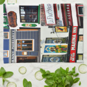 Dingle Pubs, Collage, Irlande, serviette de thé (Plié)