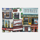 Dingle Pubs, Collage, Irlande, serviette de thé (Horizontal)