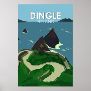 Dingle Schiereiland Ierland Reis Vintage Poster