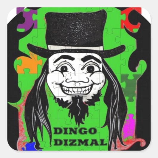 DINGO de CLOWN Vierkante Sticker (Voorkant)
