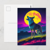 Dingo in het heidegebied maanlicht briefkaart (Voorkant / Achterkant)