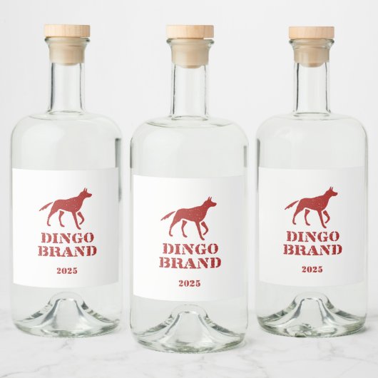 Dingo Merk Meel Stencil Print Likeurfles Etiket (Flessen)