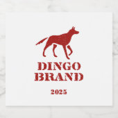 Dingo Merk Meel Stencil Print Likeurfles Etiket (Enkel label)