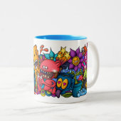 Dingue Caricatures de Doodons Café Mug (Devant droit)