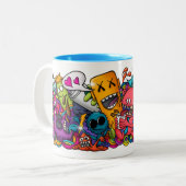 Dingue Caricatures de Doodons Café Mug (Devant gauche)
