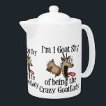 Dingue Goat Lady GetYerGoat<br><div class="desc">Notre célèbre 1 Chèvre Shy of Being the Crazy Chèvre Lady - vous ne trouverez pas cette chemise de chèvre ou cadeau ailleurs. GetYerGoat Exclusive.</div>
