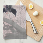 Dingue noir et blanc de serviette de cuisine sur (Quart Plié)