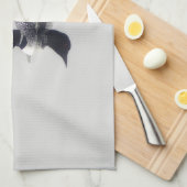 Dingue noir et blanc de serviette de cuisine sur (Quart Plié)