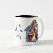 Dingue poule dame Drôle Chicken Mug (Devant droit)