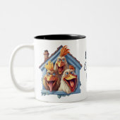 Dingue poule dame Drôle Chicken Mug (Gauche)
