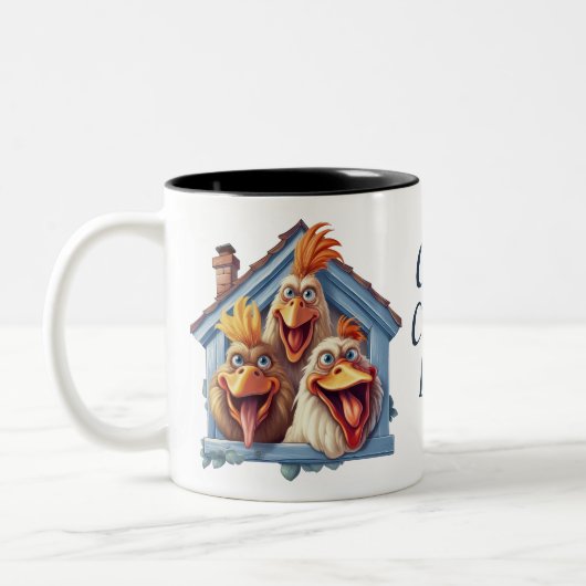 Dingue poule dame Drôle Chicken Mug (Gauche)