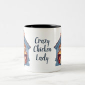 Dingue poule dame Drôle Chicken Mug (Centre)