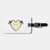 Dingus Bows & Hart Gepersonaliseerde Canvas tas Bagagelabel (Voorkant horizontaal)