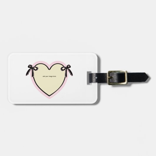Dingus Bows & Hart Gepersonaliseerde Canvas tas Bagagelabel (Voorkant horizontaal)