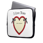 Dingus Bows & Heart gepersonaliseerd Laptop Sleeve (Voorkant Links)