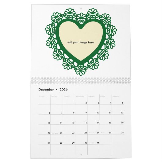 Dingus Hart en Kant Kleurrijk Kalender (Dec 2026)