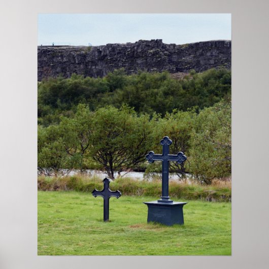 Dingvellir Church Cemetery, IJsland Poster (Voorkant)