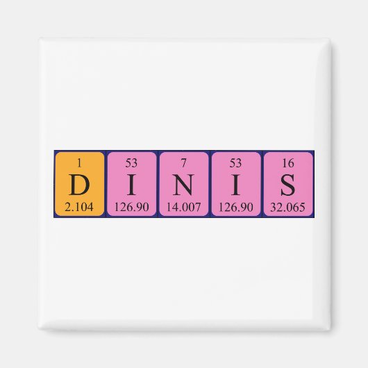 Dinis periodieke lijstnaam magnet magneet (Voorkant)