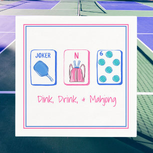 Dink Drink, Mahjong / Pickleball Mahjong Feestje Servet