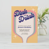 Dink en Drink Pickleball Verjaardag, Pickle Ball Kaart (Staand voorkant)