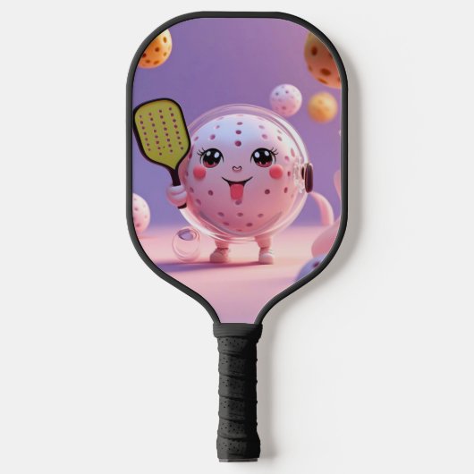 Dink Happens - Minimale Kawaii Pickleball Paddle B (Voorkant)