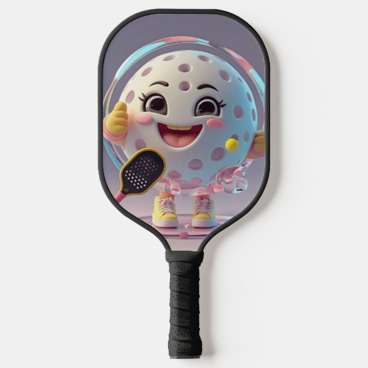 Dink Happens - Minimale Kawaii Pickleball Paddle B (Voorkant)
