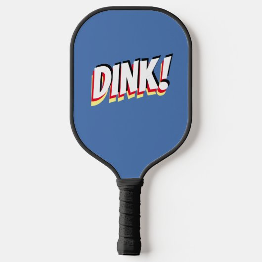 "DINK!" of je oude boodschap, Med Blue Pickleball Paddle (Achterkant)