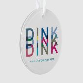 Dink Pickleball Fun Chic Blue Groen Roze Geel Ornament (voorkant)