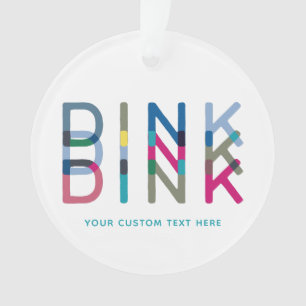 Dink Pickleball Fun Chic Blue Groen Roze Geel Ornament