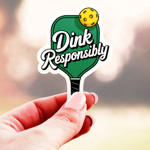 Dink Verantwoordelijk Pickleball Vinyl Sticker