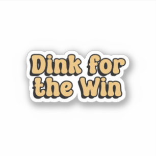 Dink voor de Win Pickleball Yellow Retro Sticker