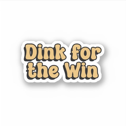 Dink voor de Win Pickleball Yellow Retro Sticker (Voorkant)