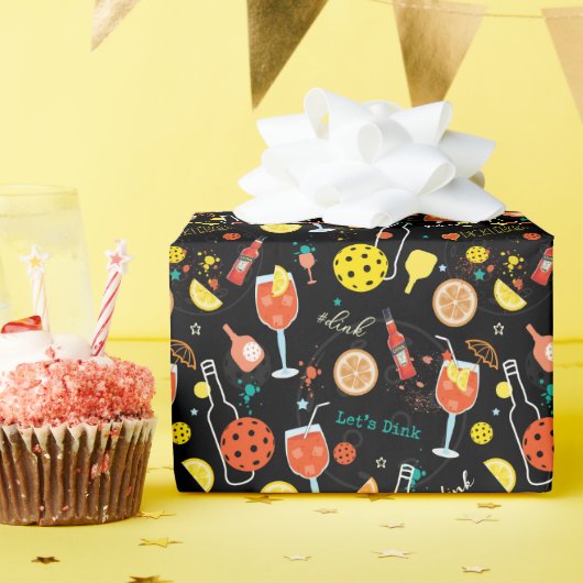 Dinken en 🍾 🥂 drinken - pickleball cadeaupapier (Verjaardagsfeest)