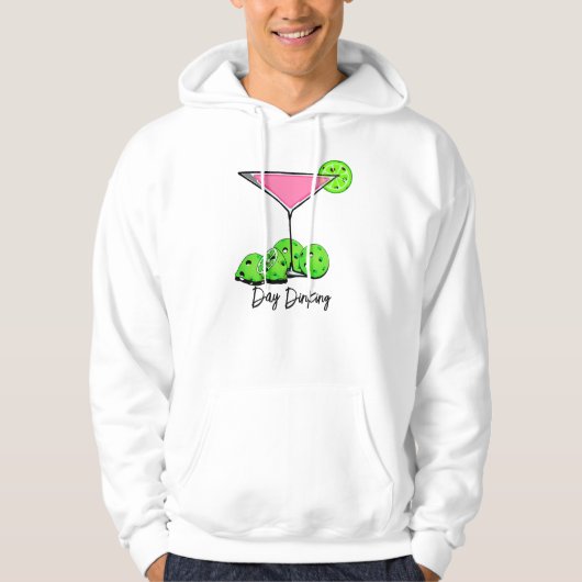 Dinking Cosmo roze cocktail, Pickleballimieten Hoodie (Voorkant)