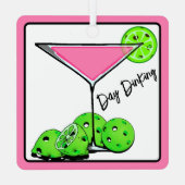 Dinking Cosmo roze cocktail, Pickleballimieten Metalen Ornament (Achterkant)
