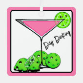 Dinking Cosmo roze cocktail, Pickleballimieten Metalen Ornament (Voorkant)